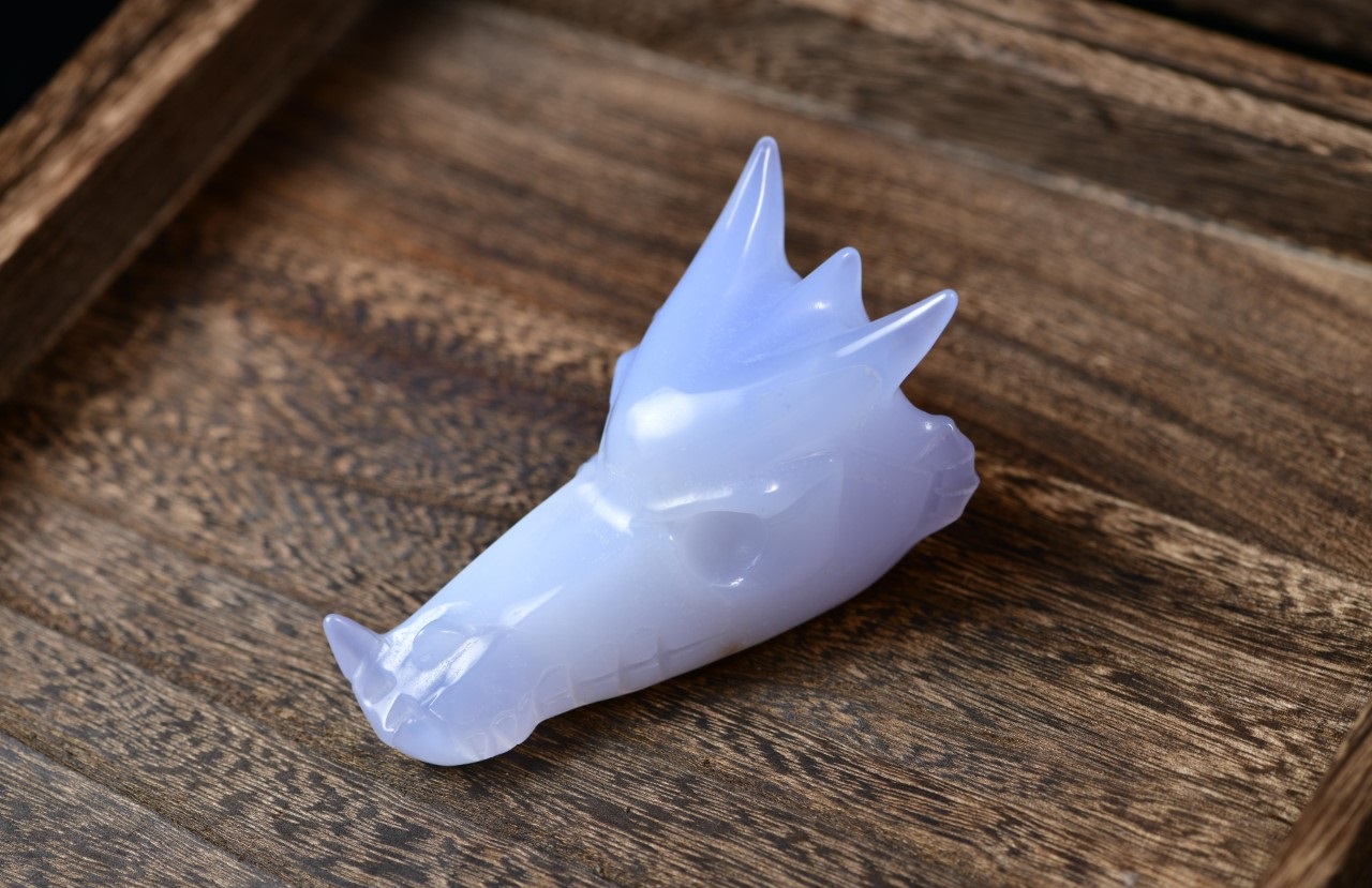blue chalcedony dragon skull