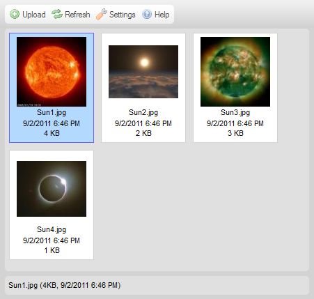 Panel plików programu CKFinder